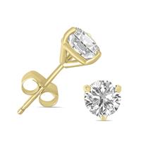 1/3 Carat TW Lab Grown Diamond Martini Set Round Earrings in 14K Yellow Gold