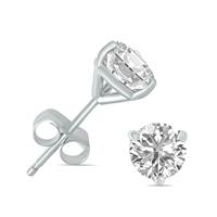 1/2 Carat TW Lab Grown Diamond Martini Set Round Earrings in 14K White Gold
