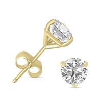 1/2 Carat TW Lab Grown Diamond Martini Set Round Earrings in 14K Yellow Gold