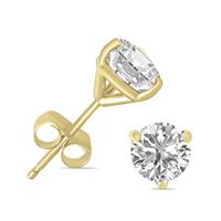 2 Carat TW Lab Grown Diamond Martini Set Round Earrings in 14K Yellow Gold