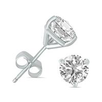 7 Carat TW Lab Grown Diamond Martini Set Round Earrings in 14K White Gold