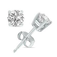 3 Carat TW Lab Grown Diamond Round Solitaire Stud Earrings in 14K White Gold
