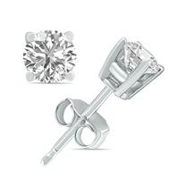 5 Carat TW Lab Grown Diamond Round Solitaire Stud Earrings in 14K White Gold
