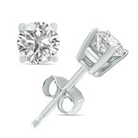8 Carat TW Lab Grown Diamond Round Solitaire Stud Earrings in 14K White Gold