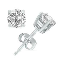 9 Carat TW Lab Grown Diamond Round Solitaire Stud Earrings in 14K White Gold