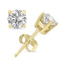 9 Carat TW Lab Grown Diamond Round Solitaire Stud Earrings in 14K Yellow Gold