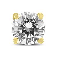 1/4 Carat Round Single Solitaire Stud Diamond Earring in 14K Yellow Gold 