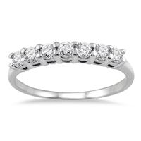 1/2 Carat TW Seven Stone Wedding Band in 10K White Gold