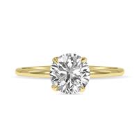 Lab Grown 2 Carat Diamond Solitaire Ring in 14K Yellow Gold