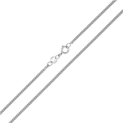 10K White Gold 1.5mm Diamond Cut Gormette Chain with Spring Ring Clasp - 18 Inch