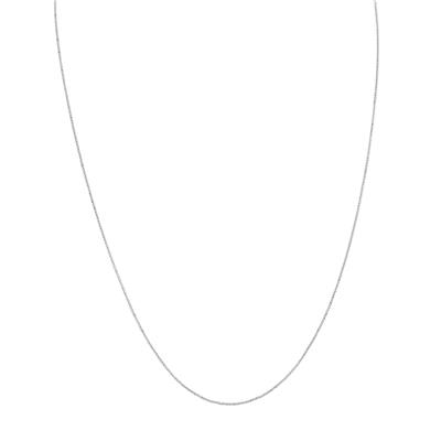 10K White Gold 0.6mm Wheat Chain with Lobster Clasp - 18 Inch