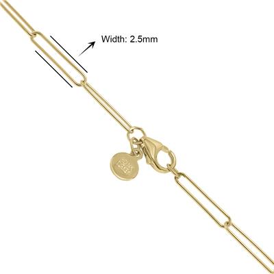 14K Yellow Gold Lightweight Paperclip Necklace With a Lobster Clasp - 18 Inch 