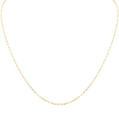 14K Yellow Gold 1.5MM Paperclip Necklace With Lobster Clasp - 20 Inch