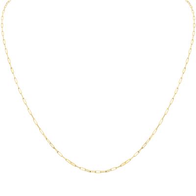 14K Yellow Gold 1.5MM Paperclip Necklace With Lobster Clasp - 20 Inch 