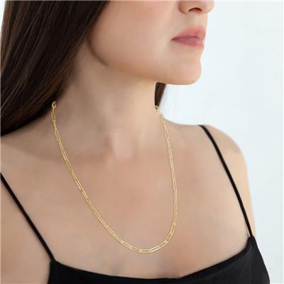 14K Yellow Gold Filled 4MM Paperclip Chain With Lobster Clasp - 20 Inch