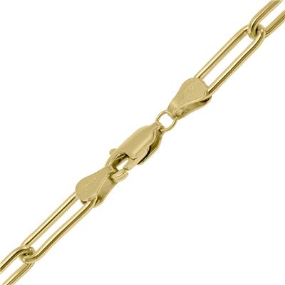 14K Yellow Gold Filled 4MM Paperclip Chain With Lobster Clasp - 24 inch