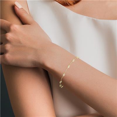 1.50 Carat TW Bezel Set Lab Grown Diamond Station Bracelet in 14K Yellow Gold