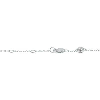 2 Carat TW Bezel Set Lab Grown Diamond Station Bracelet in 14K White Gold