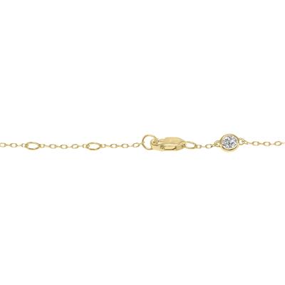 2 Carat TW Bezel Set Lab Grown Diamond Station Bracelet in 14K Yellow Gold