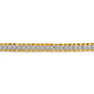 18K Gold Plated 1/4 Carat Diamond Rolex Bracelet in .925 Sterling Silver 