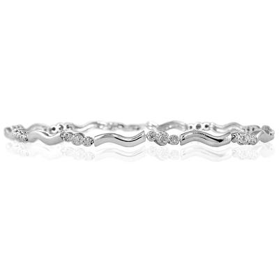 1/4 Carat TW Three Stone Diamond Bracelet in 14k White Gold
