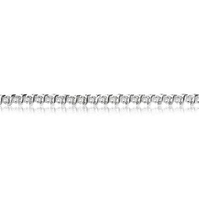 1.00 Carat Genuine Diamond S Link Tennis Bracelet in .925 Sterling Silver