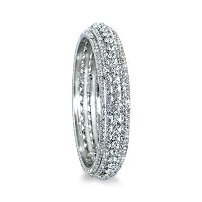 White Crystal Estate Bangle Bracelet