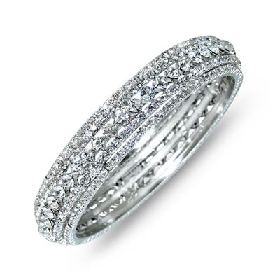 White Crystal Estate Bangle Bracelet