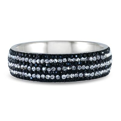 Black Rhinestone and White Crystal Bangle 