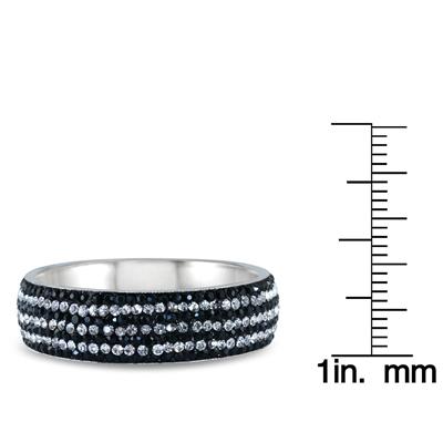 Black Rhinestone and White Crystal Bangle 