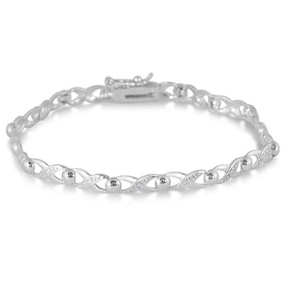 Diamond X Link Bracelet in .925 Sterling Silver 