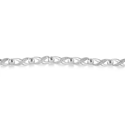 Diamond X Link Bracelet in .925 Sterling Silver 