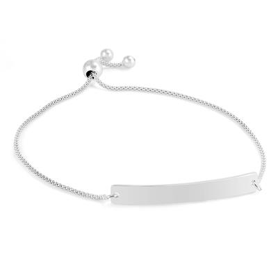 Name Plate Bolo Bracelet in .925 Sterling Silver