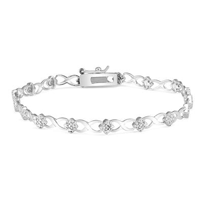 Hugs and Kisses Diamond Bracelet in .925 Sterling Silver