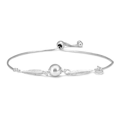 Adjustable Leaf Bolo Bracelet in .925 Sterling Silver