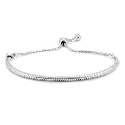 Adjustable Omega Bolo Bracelet in .925 Sterling Silver 