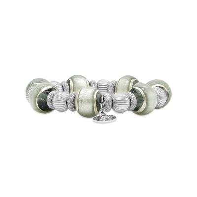Mint Green Murano Glass Bead with Sterling Silver Roundels Bracelet