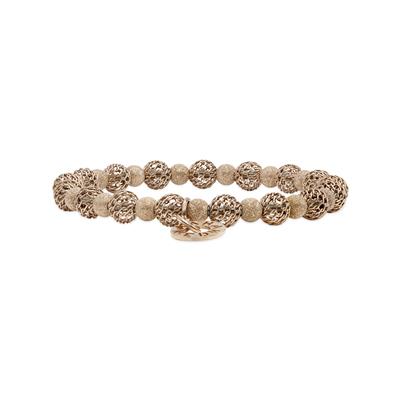 Rete Rosa Woven Rose Beads and Laser Cut Beads Bracelet