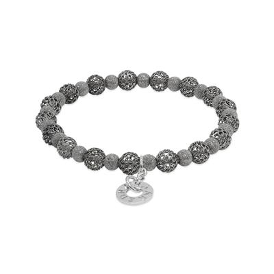 Rete Nera - Black Woven Beads and Black Laser-Cut Beads Bracelet