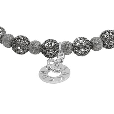 Rete Nera - Black Woven Beads and Black Laser-Cut Beads Bracelet