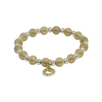 Borsa Gialla Gold Woven Beads and Silver Disco Beads Bracelet