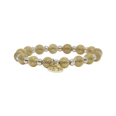 Borsa Gialla Gold Woven Beads and Silver Disco Beads Bracelet