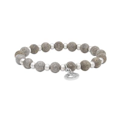 Black Laser Beads with Silver Satin Zsatos Bracelet