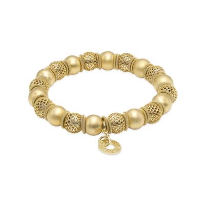 Palma Gialla Gold Woven and Satin Beads Bracelet
