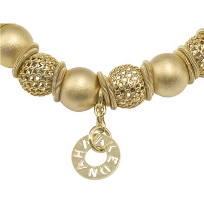 Palma Gialla Gold Woven and Satin Beads Bracelet