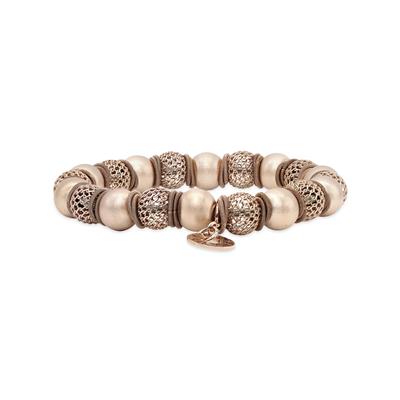 Palma Rosa Rose Woven and Satin Beads Bracelet