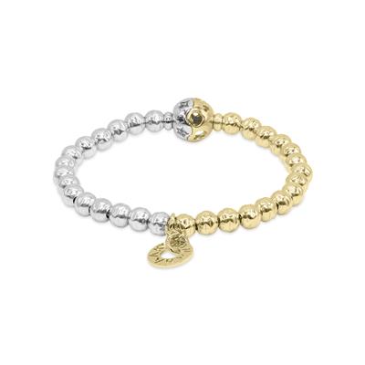 Mila Gold and Silver Day and Night Bracelet with Moon and Star Accent Beads