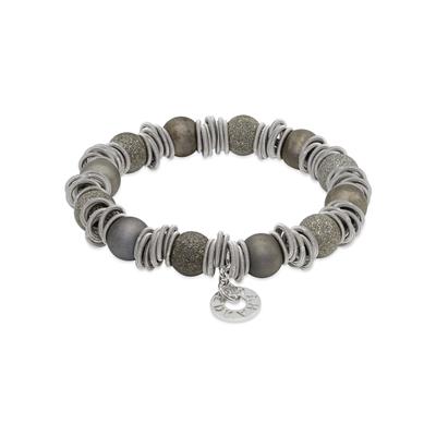 Jovanna Black Beads Bracelet with Silver Spring Accents