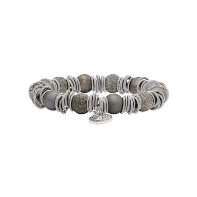 Jovanna Black Beads Bracelet with Silver Spring Accents