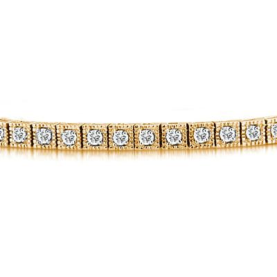 2 Carat TW Antique Square Box Bracelet in 14K Yellow Gold